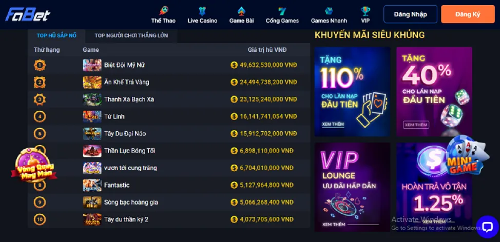 Tận dụng ưu đãi và vòng quay miễn phí 78win